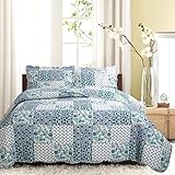 vivinna home textile Cotton Bedspread Coverlet Set Green Comforter Queen size 3-Piece Quilt Set Patchwork Bedspread