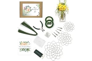 SHEALTHY Flower Arrangement Supplies Kit for Beginners, 62 pieces, Including Flower Arrangement Holder, Flower Frog, Flower Instruction Manual, Floral Wire Cutter, Flower Needles, and more for Floral Arranging