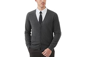Kallspin Men's Cardigan Sweaters Wool Blend V Neck Button Down Sweaters with Pockets