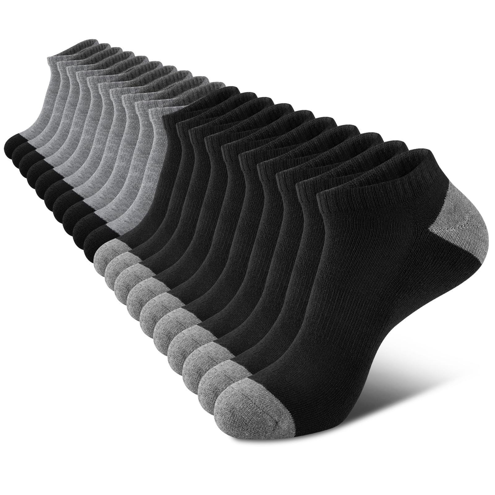 Photo 1 of COOVAN 10 Pairs Mens Cushion Ankle Socks Men 10 Pack Low Cut Comfort Breathable Casual Socks
