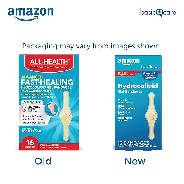 AMAZON BASIC CARE ADVANCED FAST HEALING HYDROCOLLOID GEL BANDAGES, FINGERS & TOES, 16 CT