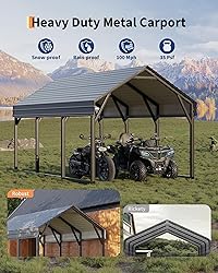 GarveeLife 12x13 FT Metal Carport Shed, Reinforced