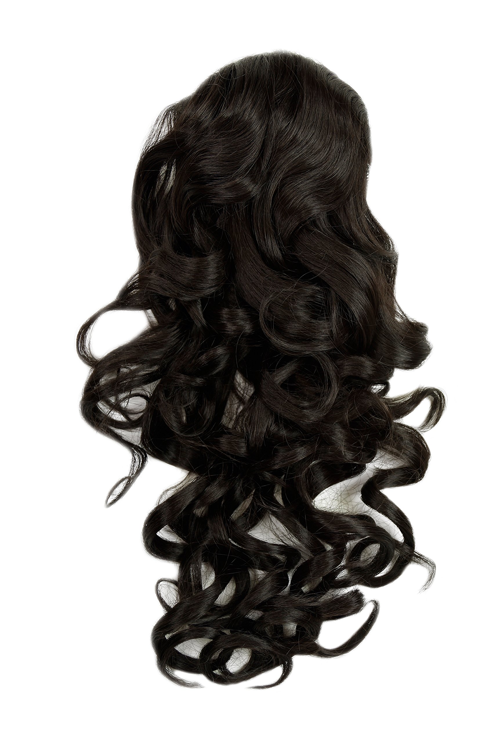 WIG ME UP WK03-3 Hairpiece ponytail with combs and elastic draw string curly voluminous very long dark brown 23inch โ image 1
