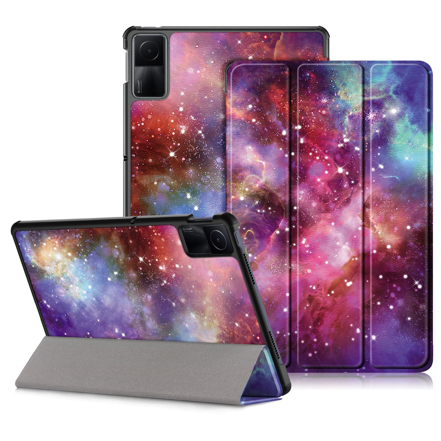 DINGGUAGUA Case for Xiaomi Redmi Pad SE 11 inch Tablet 2023 Cover,Slim Stand Hard Back Shell Cover with Auto Wake/Sleep,Galaxy