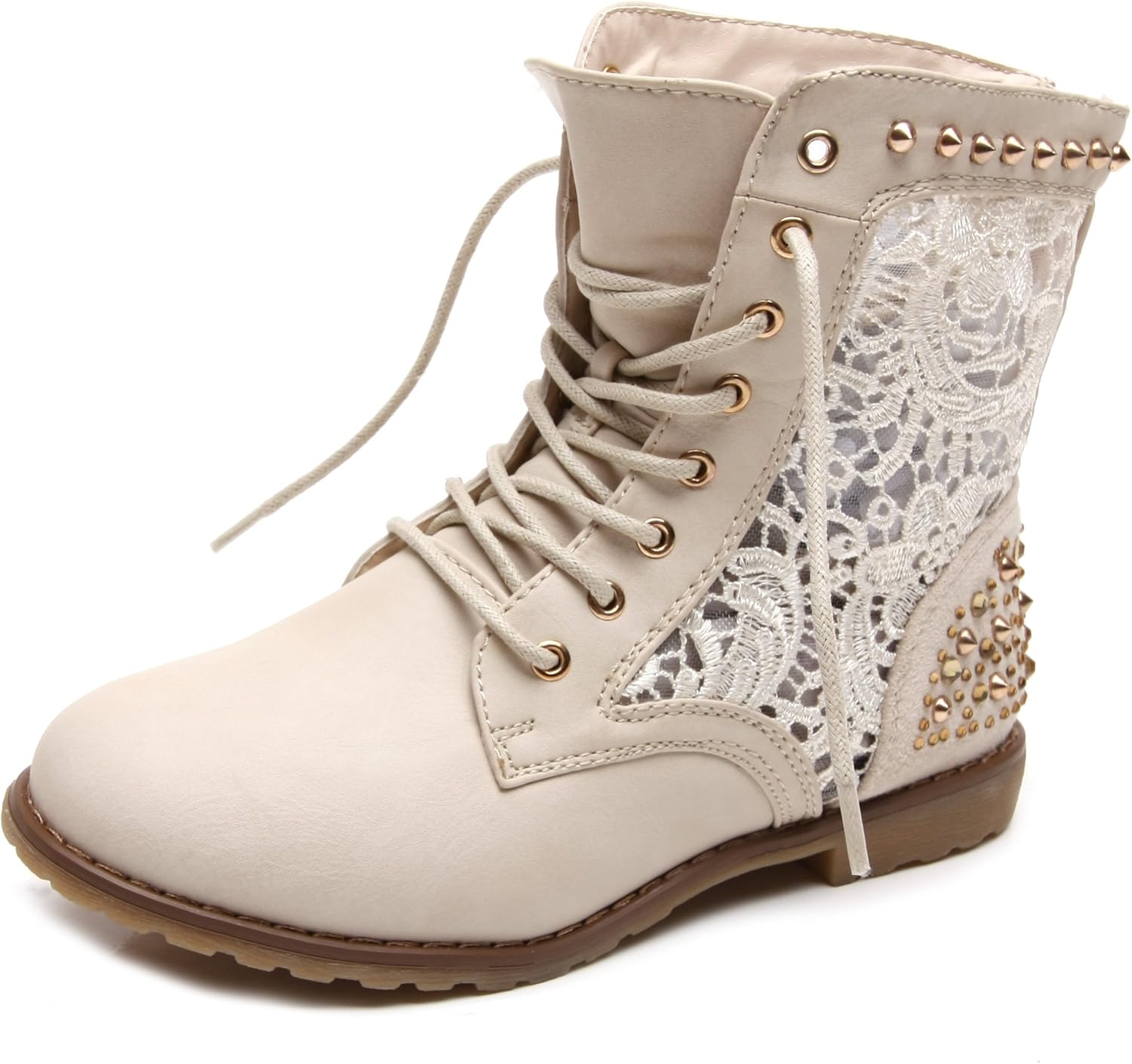 Gisicode Womens Biker Boots Beige Beige Size 40 Amazon.co.uk Shoes