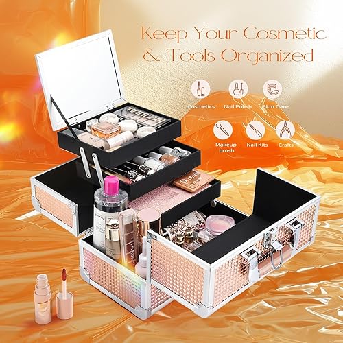Box Jewelry Joligrace Makeup Case Amazon Joligrace Makeup Box