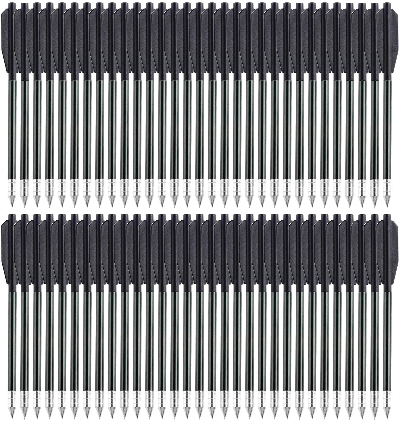 PMSM 6.3 Inch Aluminum Crossbow Bolts Arrows,Mini Hand Crossbow Arrows for 50lb/80lb, Small Handheld Crossbow Arrow Suitable for Practicing Shooting Target, Small Hunting, 12/36/60 Pack (60pack)