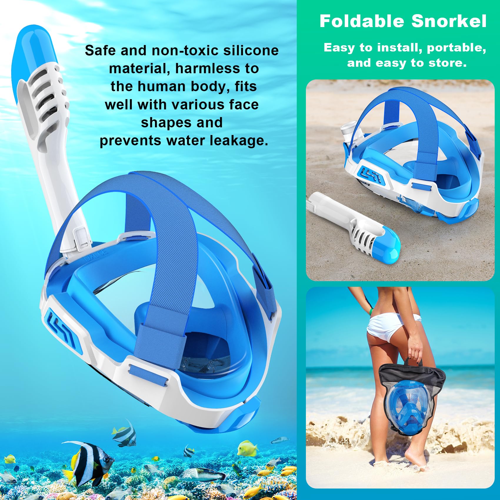 Mua Zeeporte Dive Full Face Snorkel Mask, Snorkeling Gear for Adults ...