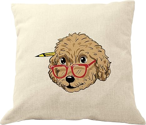 pic Goldendoodle Pillow drupsco goldendoodle pillow cover 18x18 cotton linen decorative dog throw pillow case