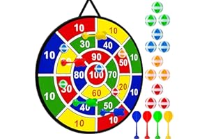 ERPOTYL Stocking Stuffers for Kids Teen Boys Girls Christmas Birthday Gifts 29'' Large Dart Board Toys with 12 Sticky Balls & 4 Darts Indoor Outdoor Party Games Toys for Kids 3 4 5 6 7 8 9 10 11 12 Years Old