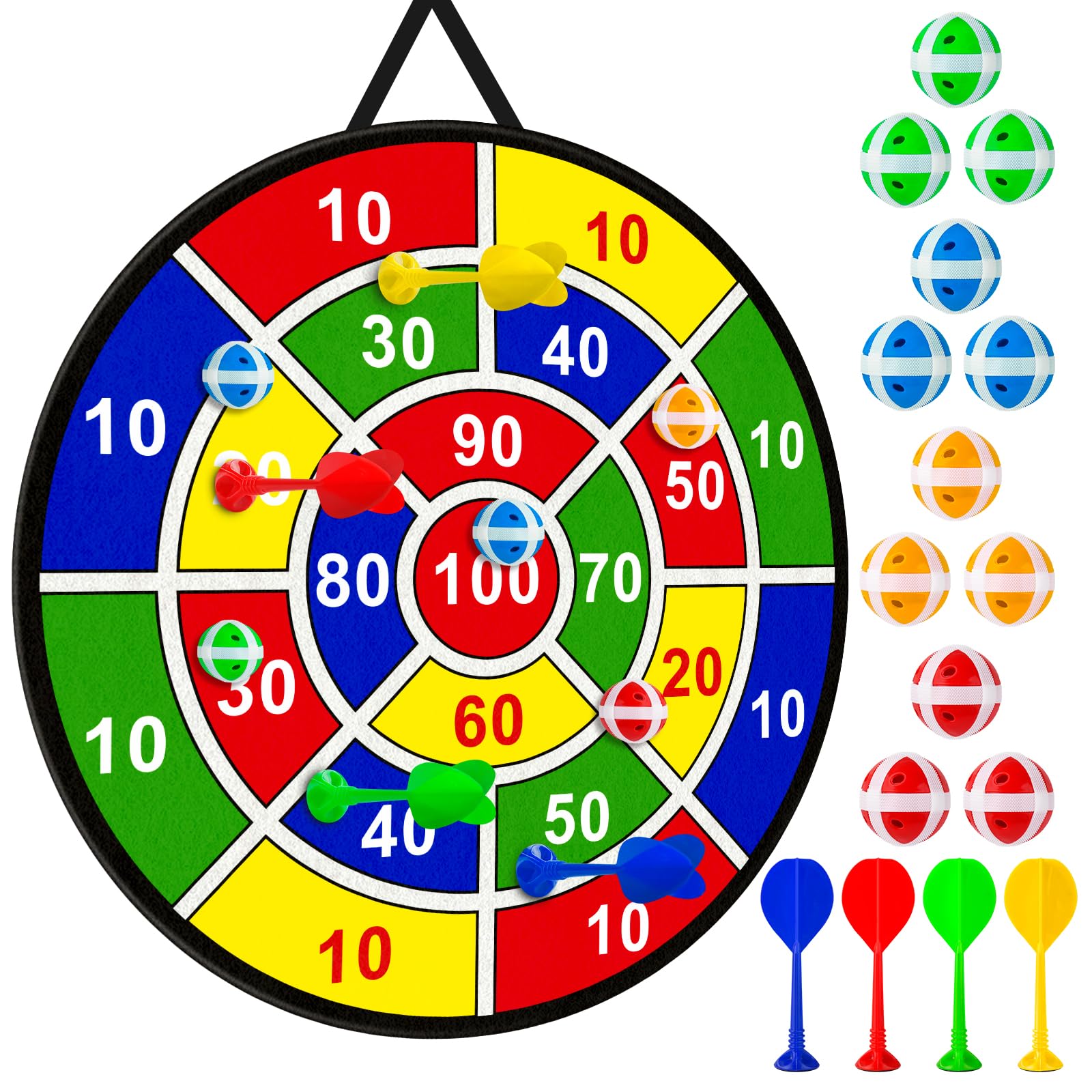 View 1 of ***NO BOARD INCLUDED***
Large Dart Board Toys for Kids - 29'' Sticky Board with 12 Sticky Balls 4 Darts Indoor Outdoor Party Games Toys Valentines Day Christmas Birthday Gifts for 3 4 5 6 7 8 9 10 11 12 Years Old Boys Girls