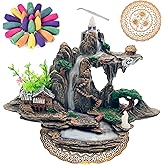 Zvaiuk Mountain Waterfall Incense Burner,Backfall Incense Holder River, Incense Falls Meditation Decor for Room with Upgrade Incense Cones and Accessories (Mountain)