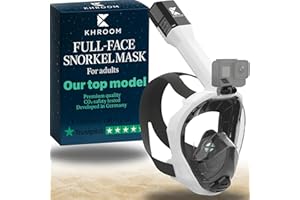 Khroom Full Face Snorkel Mask Adult | Snorkeling Gear for Adults | CO2-Safe Valve System | 3X Enlarged Tube for Easy Breathing | Scuba Mask | Diving Mask Snorkel Set