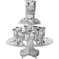 Silver Plated 8-Cup Fountain Grape Design - Judaica Kiddush Ritual Item & Home Decor - View #3