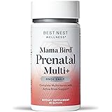 Mama Bird Prenatal Multi+, Methylfolate (Folic Acid), Methylcobalamin (B12), Natural Whole Food Organic Herbal Blend, Vegan,