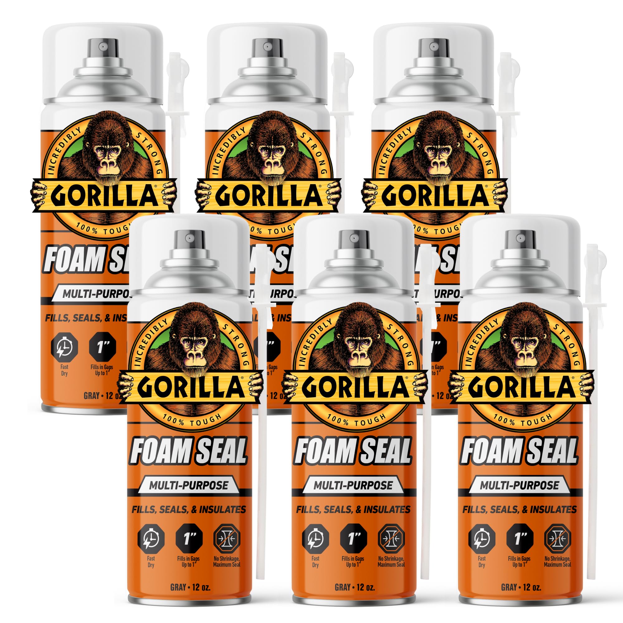 Gorilla Spray Foam Sealant, Light Gray Color, 12