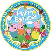 Treasures Gifted Officially Licensed Peppa Pig Dessert Plates 8ct - 7 Inch Peppa Pig Party Plates - Peppa Pig Birthday Party Supplies - Peppa Pig Paper Plates - Peppa Pig Plates for Birthday Party