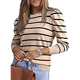 Dokotoo Women's Sweaters 2025 Long Sleeve Crewneck Casual Tops Lightweight Wool Pullover Jumper Shirts