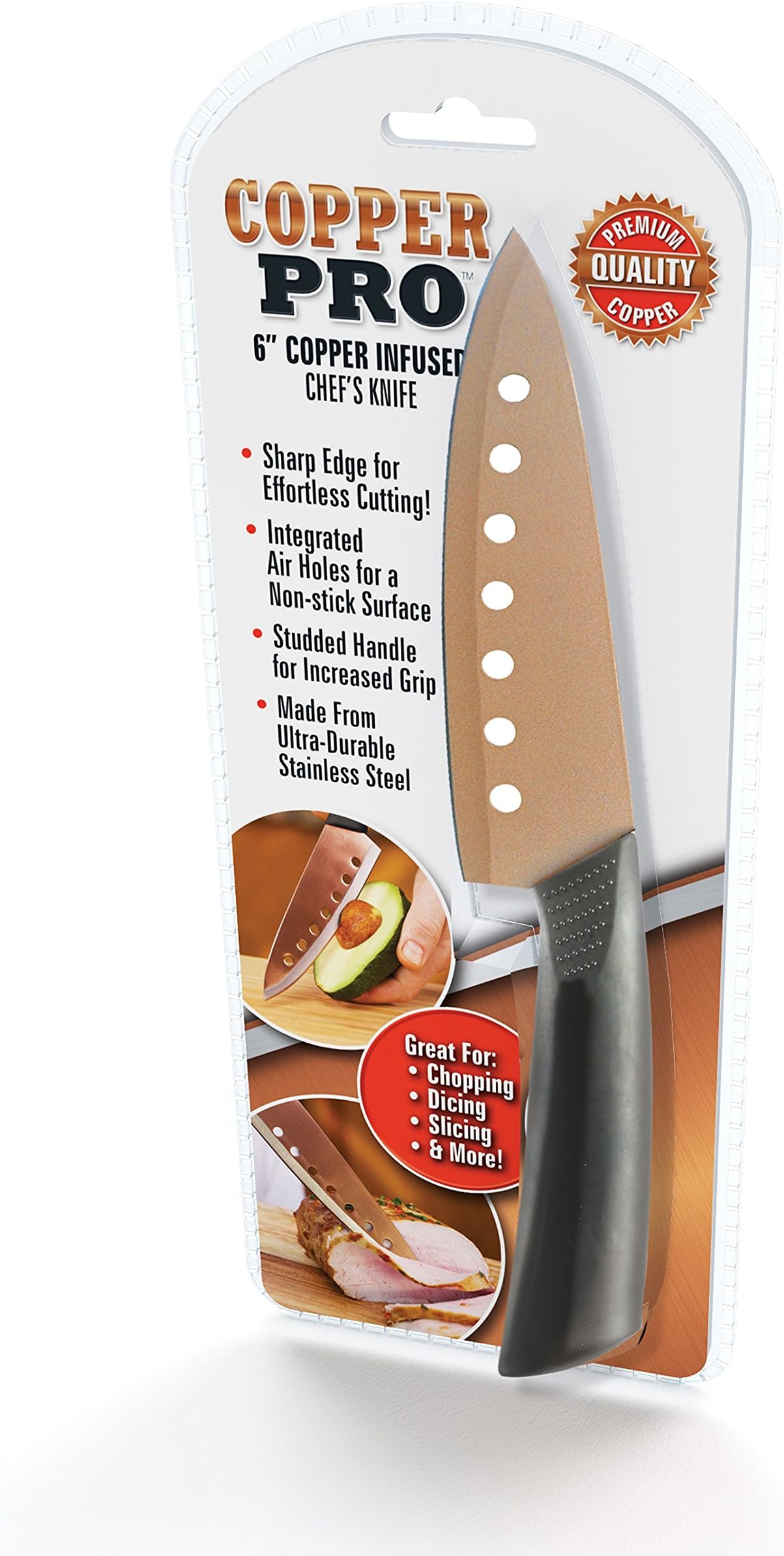 Copper Pro 6 Inch Copper Infused Chefs Knife