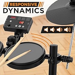 Pyle 7-Piece Electric Drum Set, Electronic Drumming
