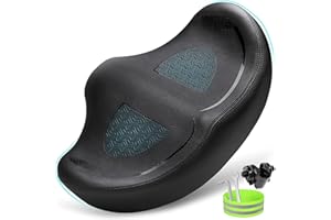 CDYWD Noseless Oversized Bike Seat for Men Women Comfort, Extra Wide Padded Bicycle Seat Cushion, Large Comfortable Bike Sadd