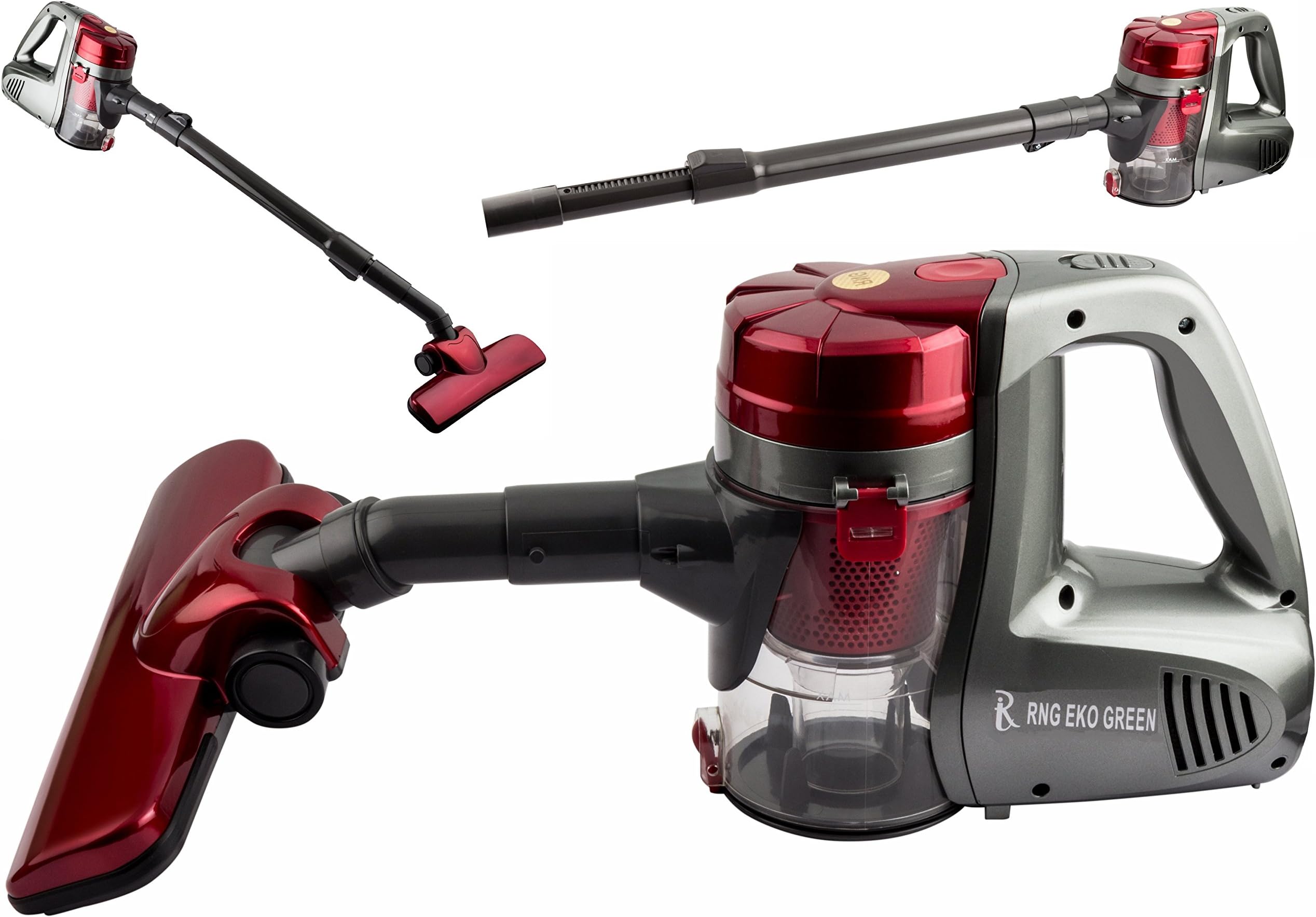 Rng Eko Green - 1000W Compact Multi-Function Cyclonic Power Home Vacuum Cleaner- (Metallic Red + Grey), 1 Lb (Rng-Dv-887A-1)