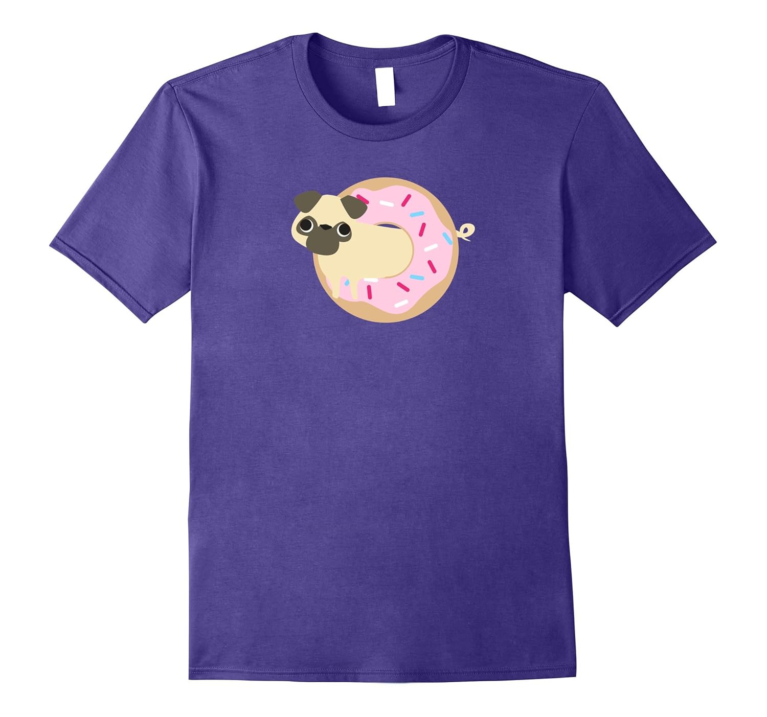 Pug in Donut Costume & Broom Shirt Cute Dog Halloween Gift-ANZ