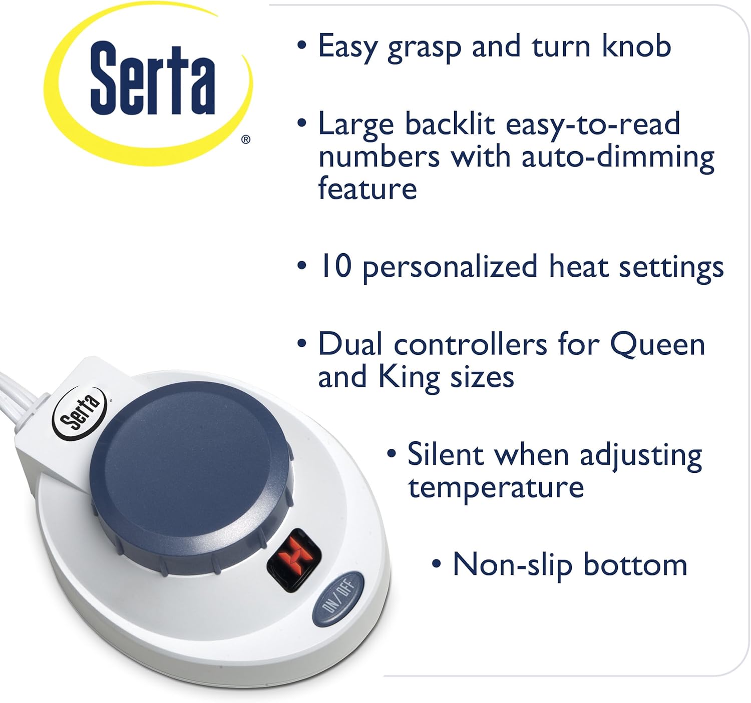 Serta | Luxe Plush Fleece Heated Electric Blanket with Safe & Warm Low-Voltage Technology Queen Pearl: Home & Kitchen