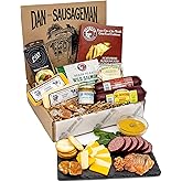 Dan the Sausageman Northwest Necessities Snack Gift Basket – Gourmet Meat & Cheese Summer Sausages, Mustard & Sweet Treats Set – 11-Items Holiday Box