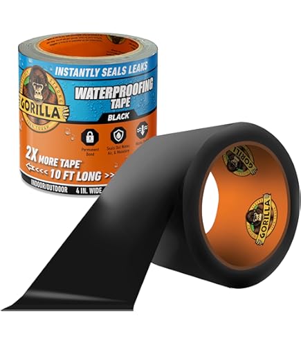 Gorilla 107261 Waterproof Patch & Seal Tape, Clear, 4-In. x 8-Ft