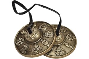 TM THAMELMART FOR BEAUTIFUL MINDS Tingsha Tibetan Bell (Chimes) Buddhist Lucky Symbols (Medium)