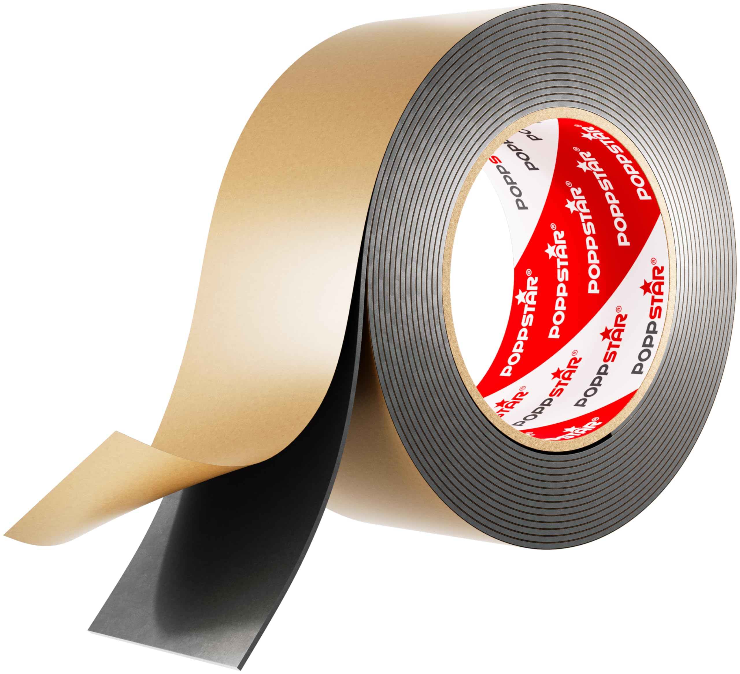 POPPSTAR Double-Sided Butyl Tape (5m x 50mm x 1.6mm) Butyl Rubber Tape, Black