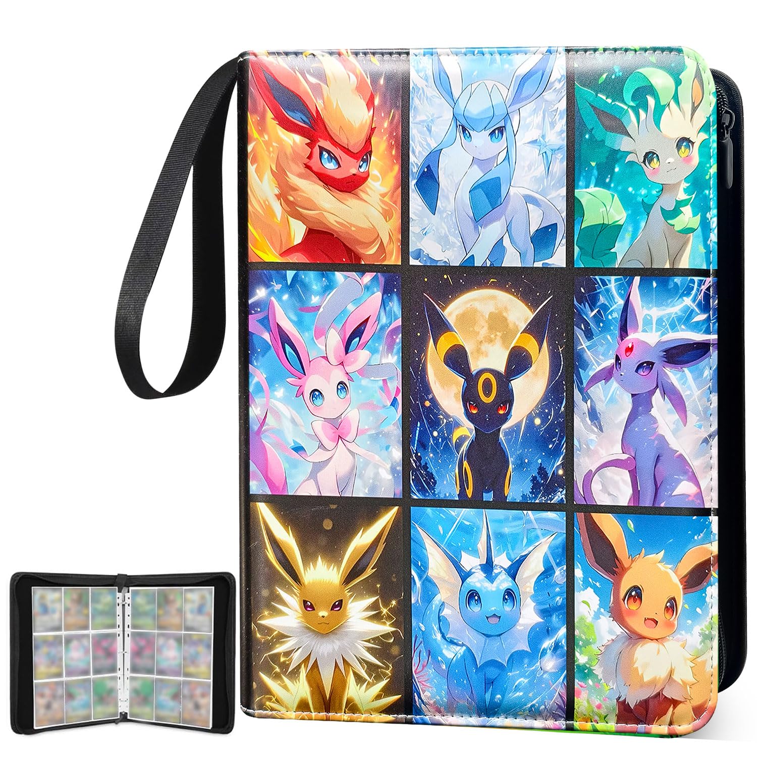 Card Binder 9 Pocket, PU Trading Card Binder, Waterproof Card Guardian Binder, 50 Pages 900 Pockets Card Folder, Zipper Card Collection Folder, Ideal Gifts for Birthday Party