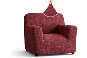 PAULATO BY GA.I.CO. Chair Cover - Armchair Cover - Armchair Slipcover - Soft Polyester Fabric Slipcover - 1-Piece Form Fit Stretch Furniture Protector - Microfibra Collection - Burgundy (Chair)