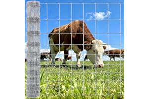 Farm Fence 5ft x 180ft, 14 Gauge Heavy Duty Hot Dip Galvanized Wire Fence, Sheep Duck Pig Cattle Wire Fencing for Yard, Garde