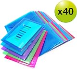 Rapesco 1680 ECO Recycled Popper Wallets A5 Pack of 40 Assorted Colours view 2