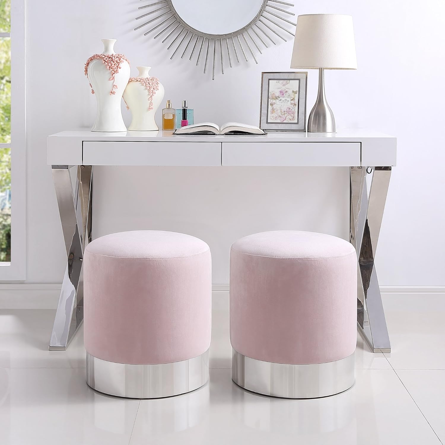 Best chairs and ottoman coral