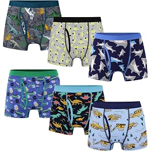 MooMoo Baby Boys Boxer Briefs 6 Pack Cotton Toddler Underwear | Tagless,Soft and Breathable Cotton Boxer Briefs for Toddlers