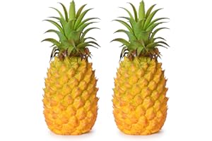 Lvydec 2 Pack Artificial Pineapple, Realistic Artificial Fruit Fake Pineapple for Home Cabinet Table Party Decoration (10.2" - 2 Pack)