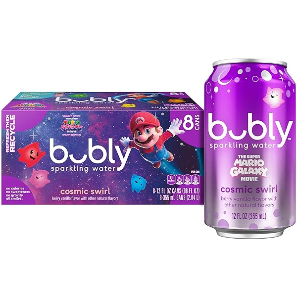 BUBLY SPARKLING WATER, THE SUPER MARIO GALAXY MOVIE...