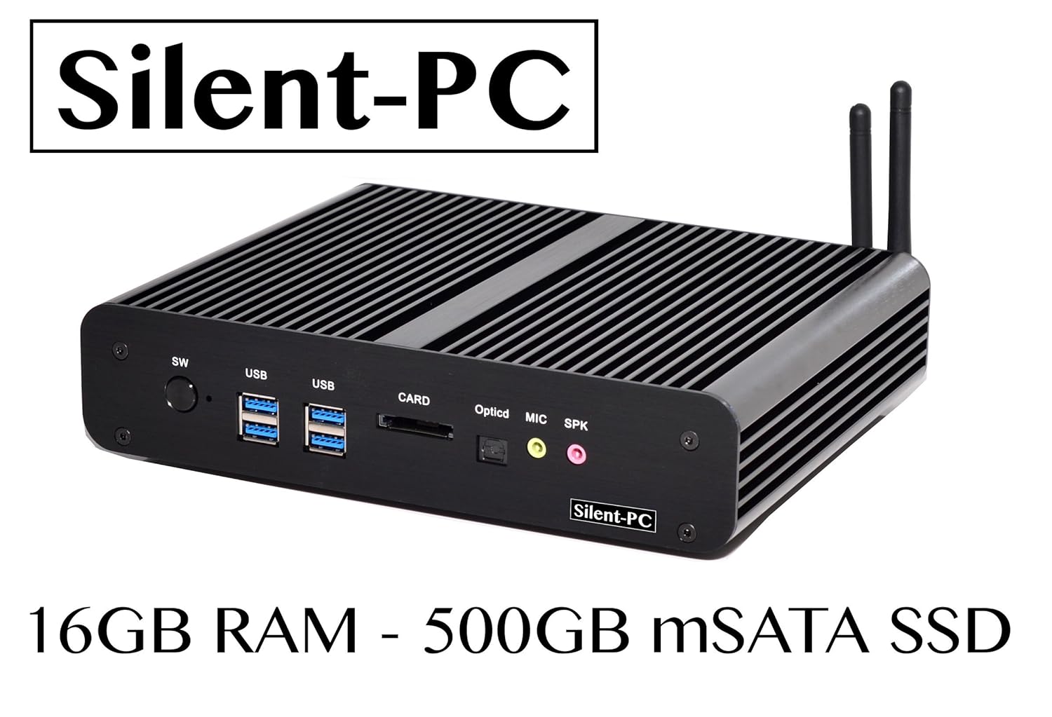 SilentPC Fanless Quiet Mini HTPC IPTV Desktop Computer, Intel Core i5