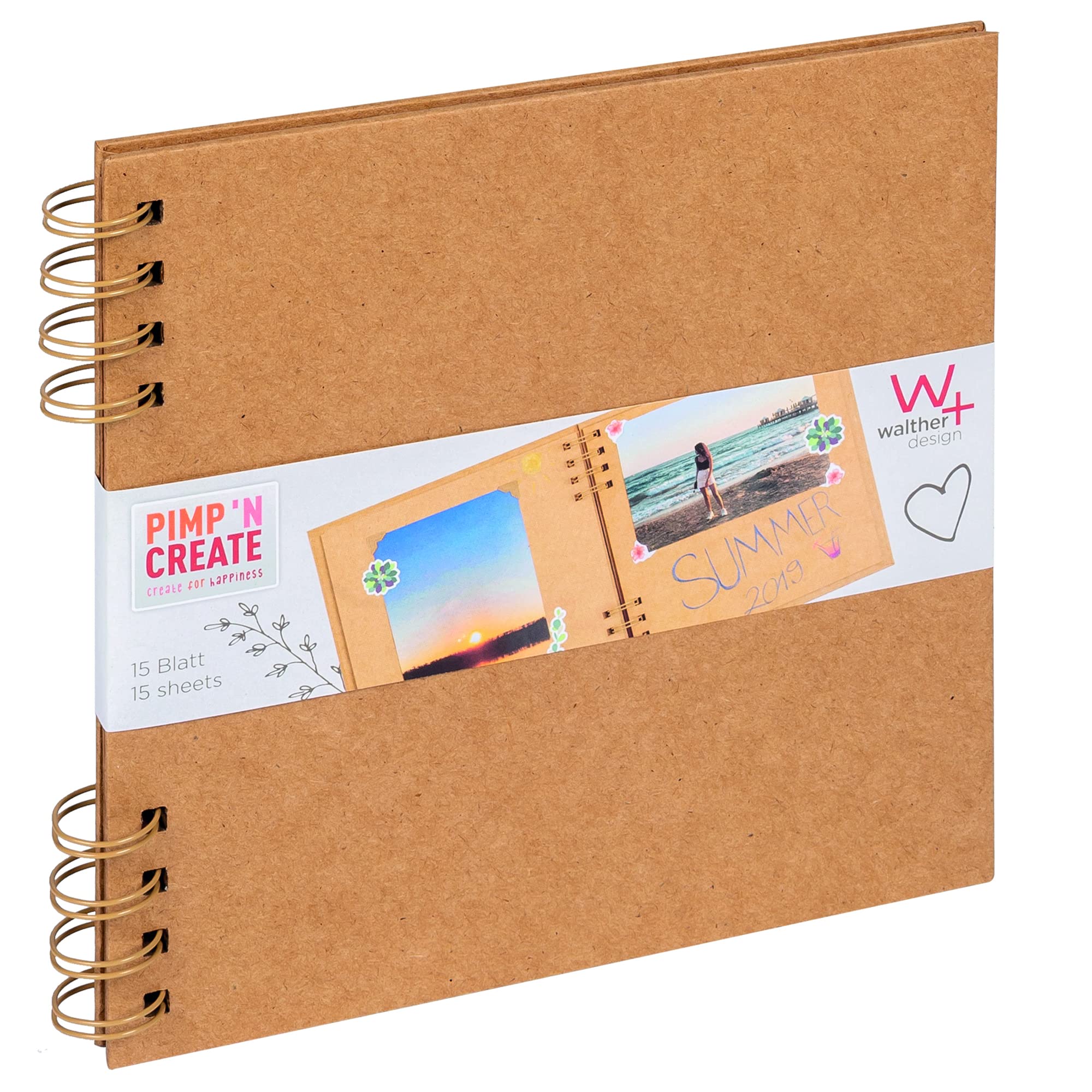 walther Design Photo Album Brown 19 x 19 cm PIMP AND CREATE SA-019-P