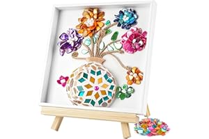 Joyclub DIY Vase Mosaic Painting Kit Mosaic Kits for Adults and Kids with Vase Flower Creativity Handmade Arts and Crafts Mosaic Making Projects Supplies Christmas Gifts Home Room Decor