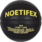 Noetifex Weighted Heavy Basketball 3LBS/2.2LBS 29.5"/28.5" Training Equipment for Indoor & Outdoor – Improve Dribbling, Passing, Handling & Rebounding Skills Weighted Training Basketball (Deflated)