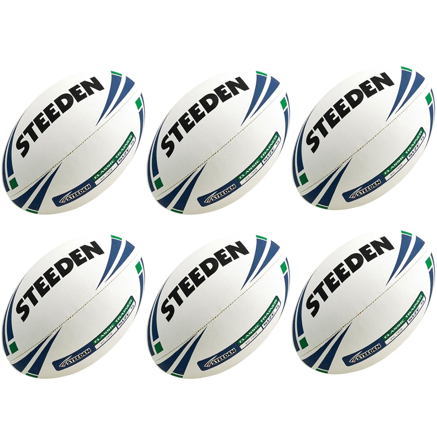 Steeden Classic Training Rugby Ball 6 Ball pack Balls Sports & Outdoors