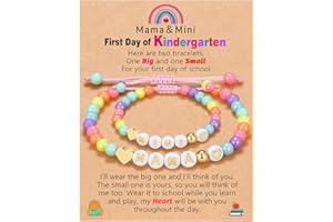 UNGENT THEM First Day of School Bracelet Back to School Mommy and Me Bracelets for Mom and Daughter