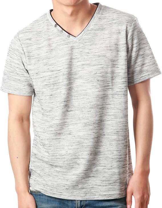 Amazon ノータベネ Nota Bene Llサイズ グレー フェイクレイヤードtシャツ メンズ 半袖 Vネック T Shirts カットソー メンズ Tシャツ カットソー 通販