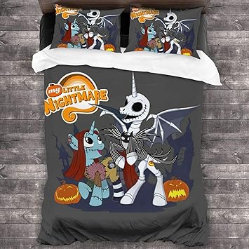 N A My Little Nightmare My Little Pony 3 Piece Bedding Set 213 X 178 Cm 1 Duvet Cover 2 Pillowcases Amazon De Kuche Haushalt