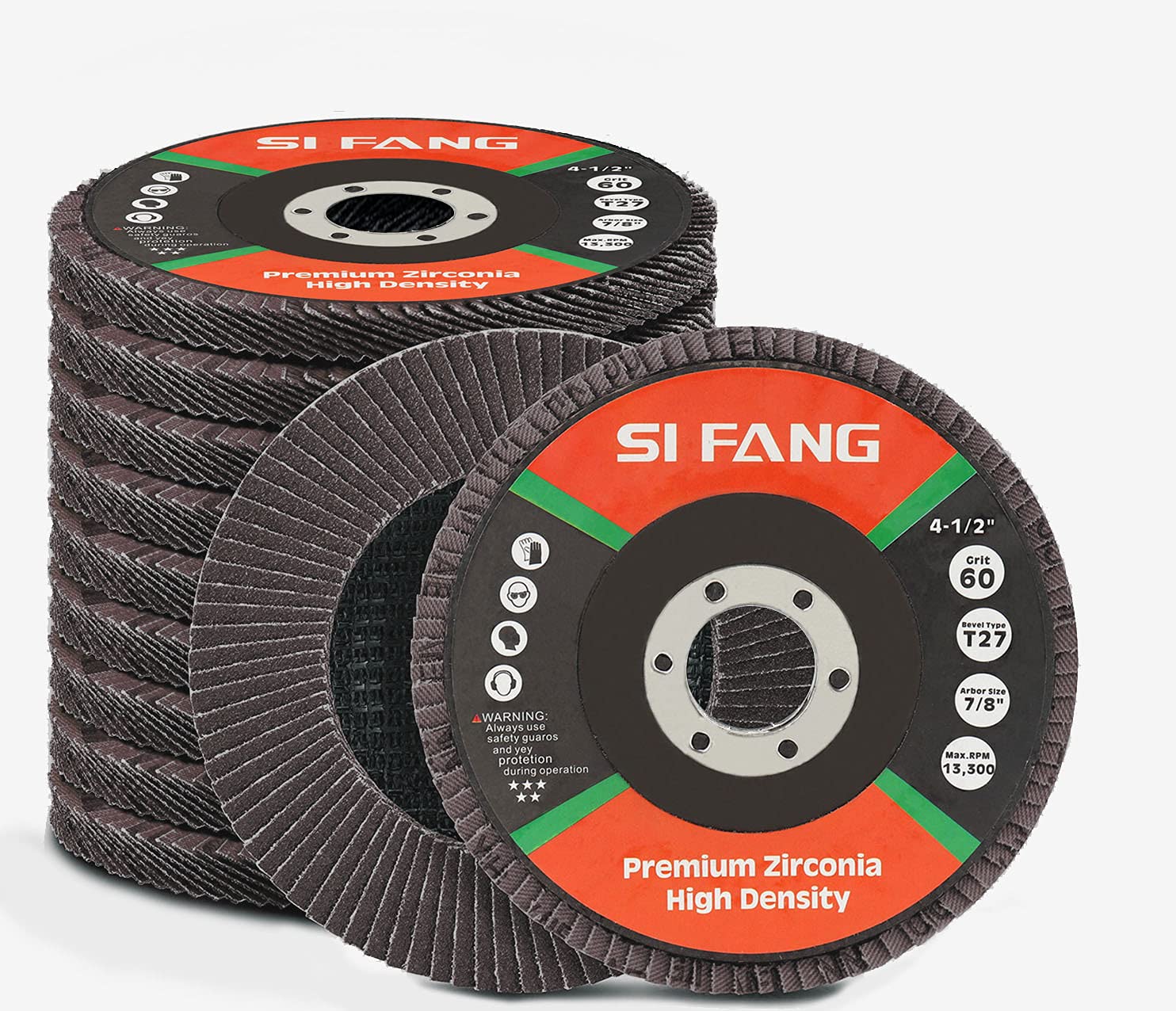 SI FANG 320 Grit Flap Discs 4 1/2 Inch Aluminum Oxide 10 Pack Angle Grinder Attachment Sanding Disc Blending Grinding Finishing
