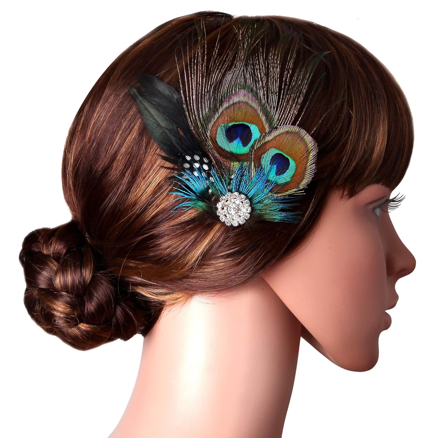Amazon Com Babeyond Peacock Feather Hair Clip Peacock Fascinator